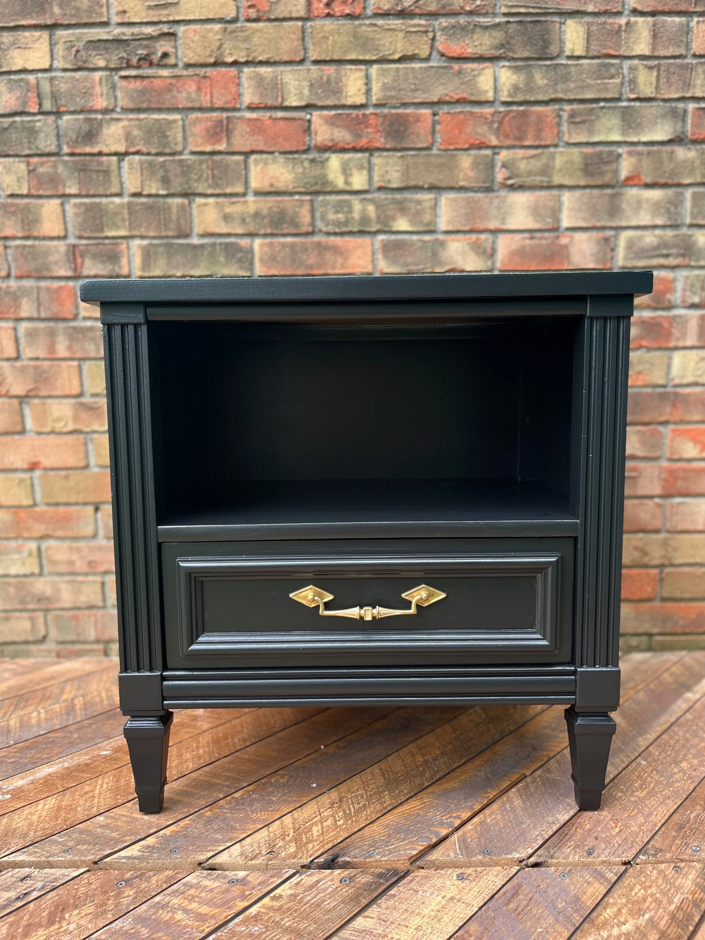 SOLD - Sleek and Modern Nightstand in Jet Black