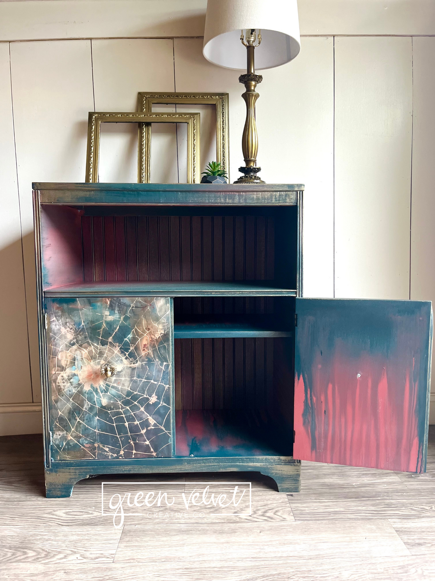 SOLD - Tangled Web and Spider Cabinet
