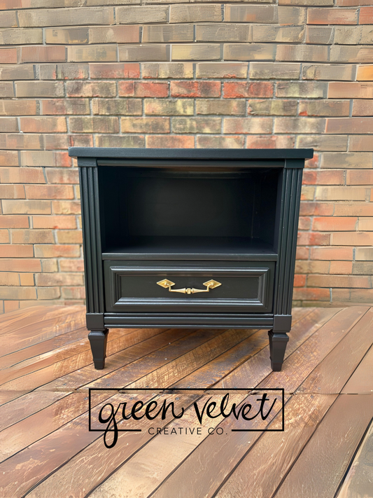 Sleek and Modern Nightstand in Jet Black