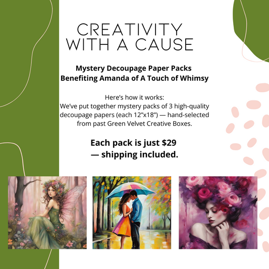 Creativity for a Cause – Mystery Decoupage Paper Pack (3 Sheets)