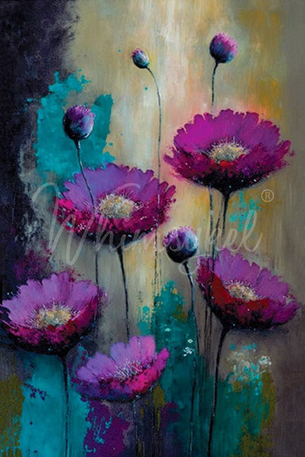 Purple Poppies | 18 lb Decoupage Tissue Paper | 2 Sizes