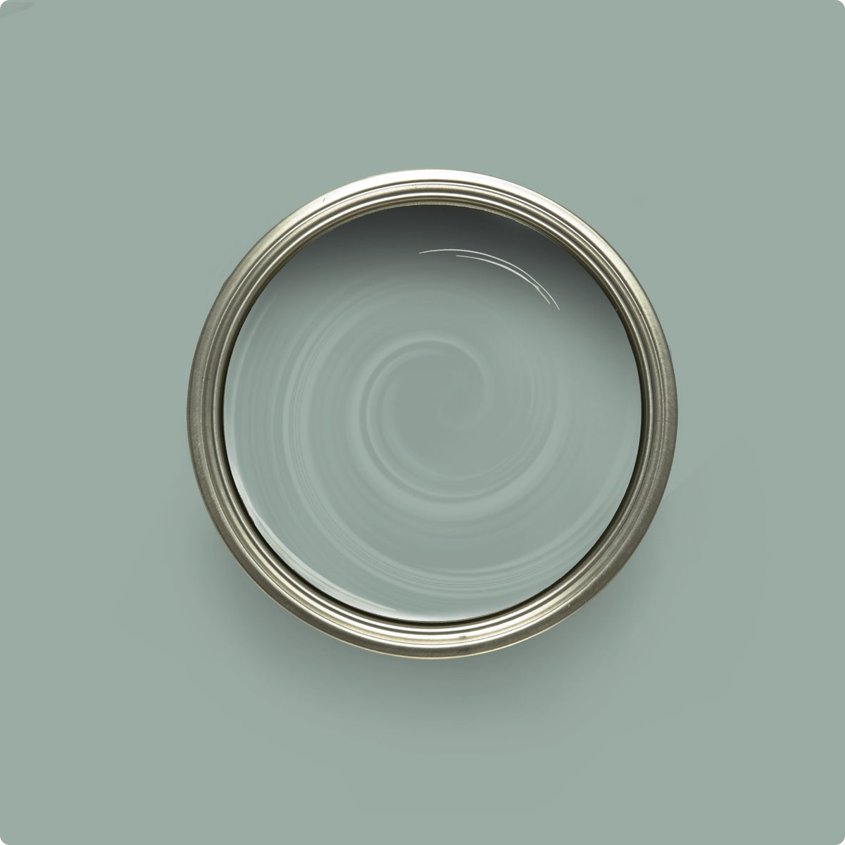 Close-up of a circular metal object on a light blue background