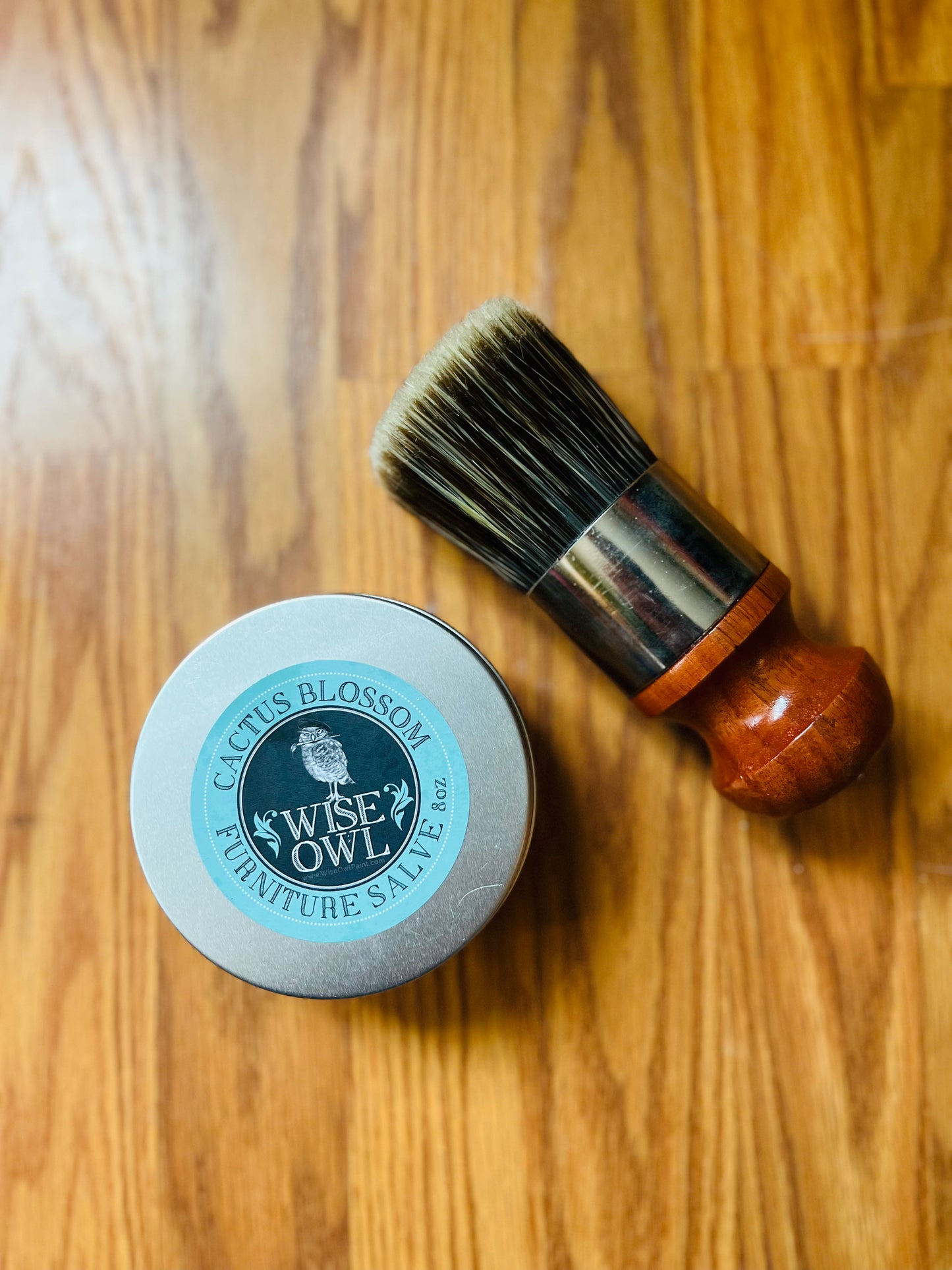 Furniture Salve (8oz) + 2" Wise Owl Paint Palm Brush Bundle